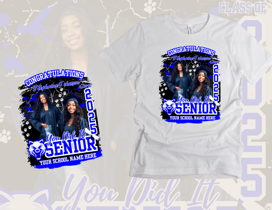 Blue & Black Graduate T-Shirt Design