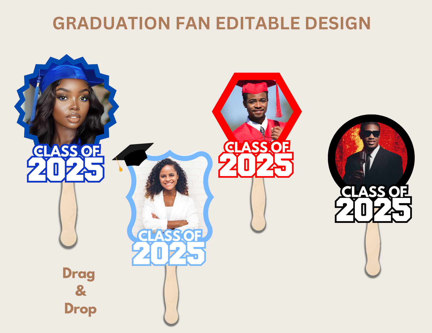 2025 Graduation Canva Template Bundle (Set of 4) – Fully Editable & Easy to Customize