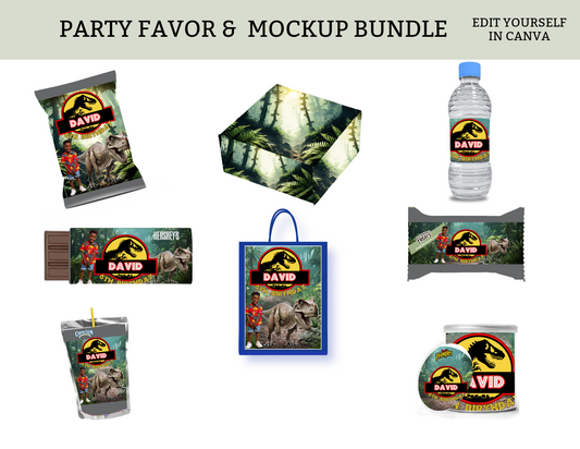 Dinosaurs Party Favor Bundle Template