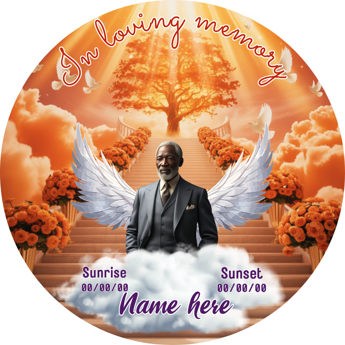 Orange Memorial Pin Button Template Bundle