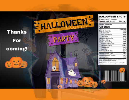 Halloween Party Favor Chip Bag PNG | Digital Download