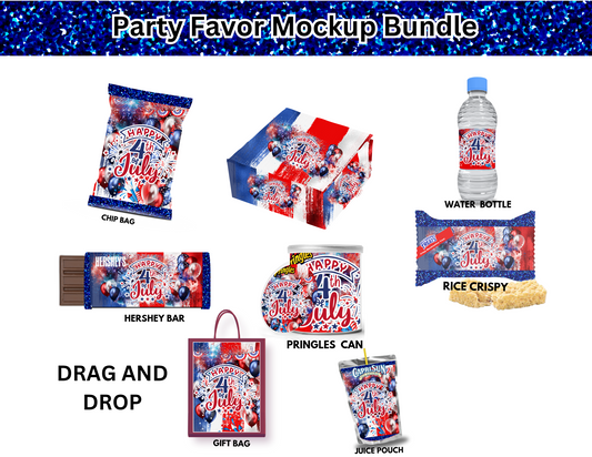4th of July Party Favor Bundle Template – 8 Editable Designs (Canva)