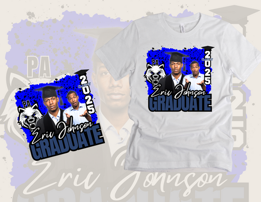 Blue & White Senior Graduation T-Shirt Design