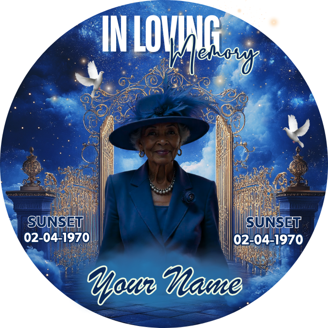 Blue & Gold Memorial Pin Button Template Bundle