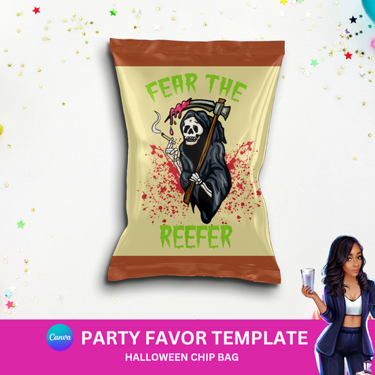 Fear the Reefer – Editable Halloween Chip Bag Template