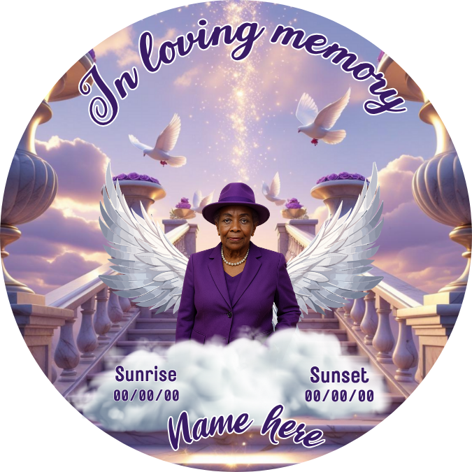 Purple Memorial Pin Button Template Bundle