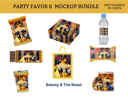 Beauty & The Beast Party Favor Bundle Template