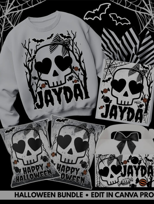 Halloween Party Bundle | Chip Bag Party Bag Gamble Box & T-Shirt Templates | Halloween Digital Bundle
