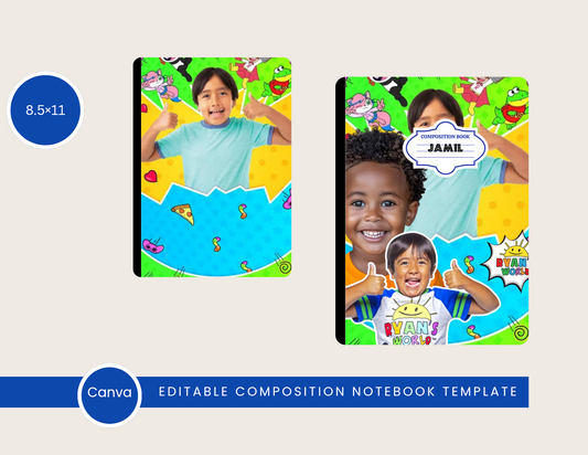 Ryan-Inspired Composition Notebook – Editable Canva Template