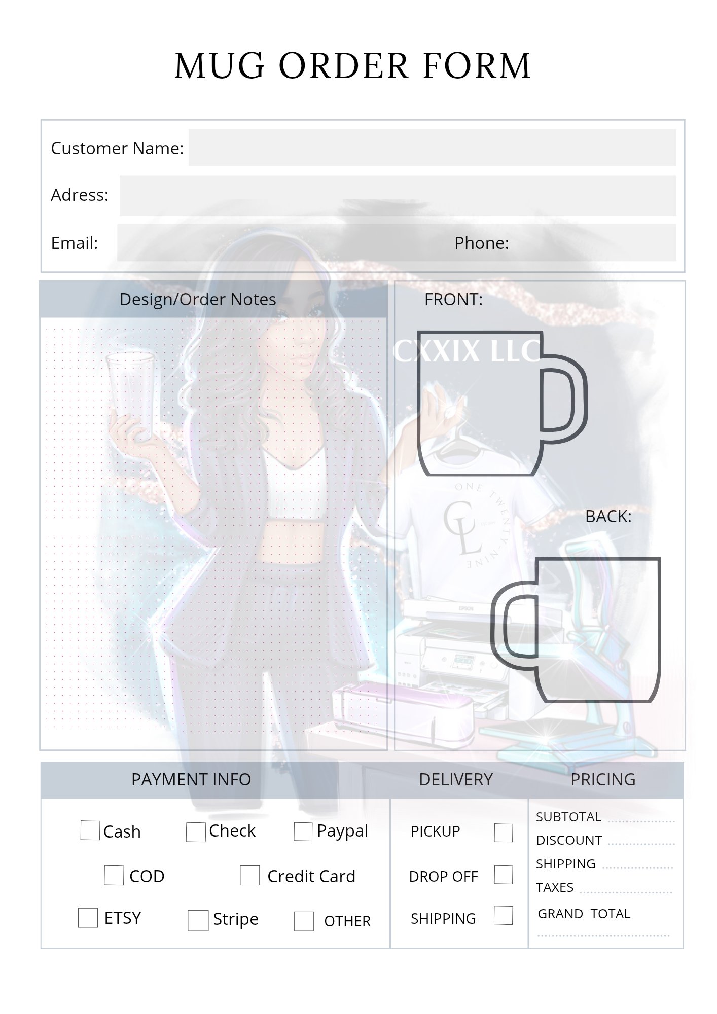 Mug Order Form – PDF
