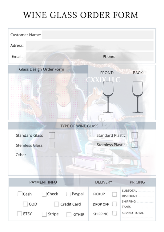 Wine Glass Order Form – PDF