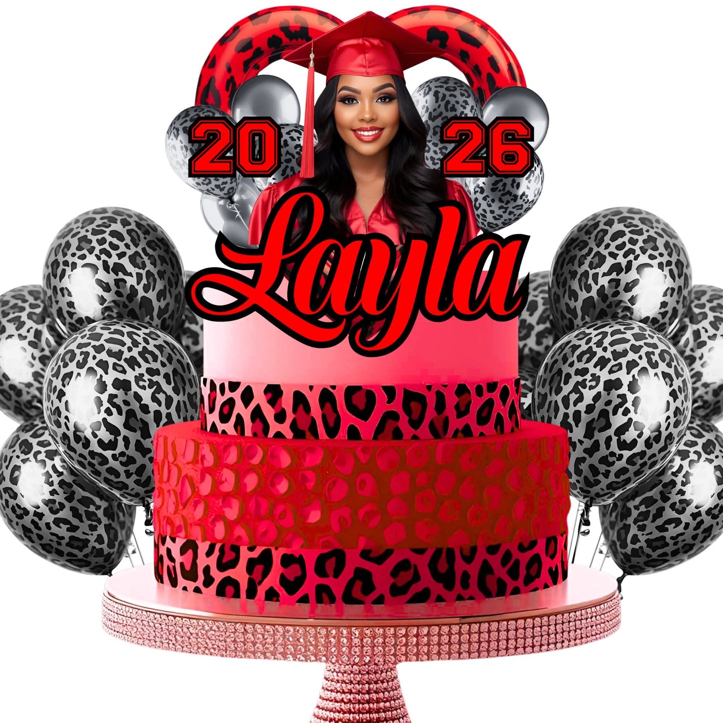 Graduation Cake Topper Template – Class of 2026