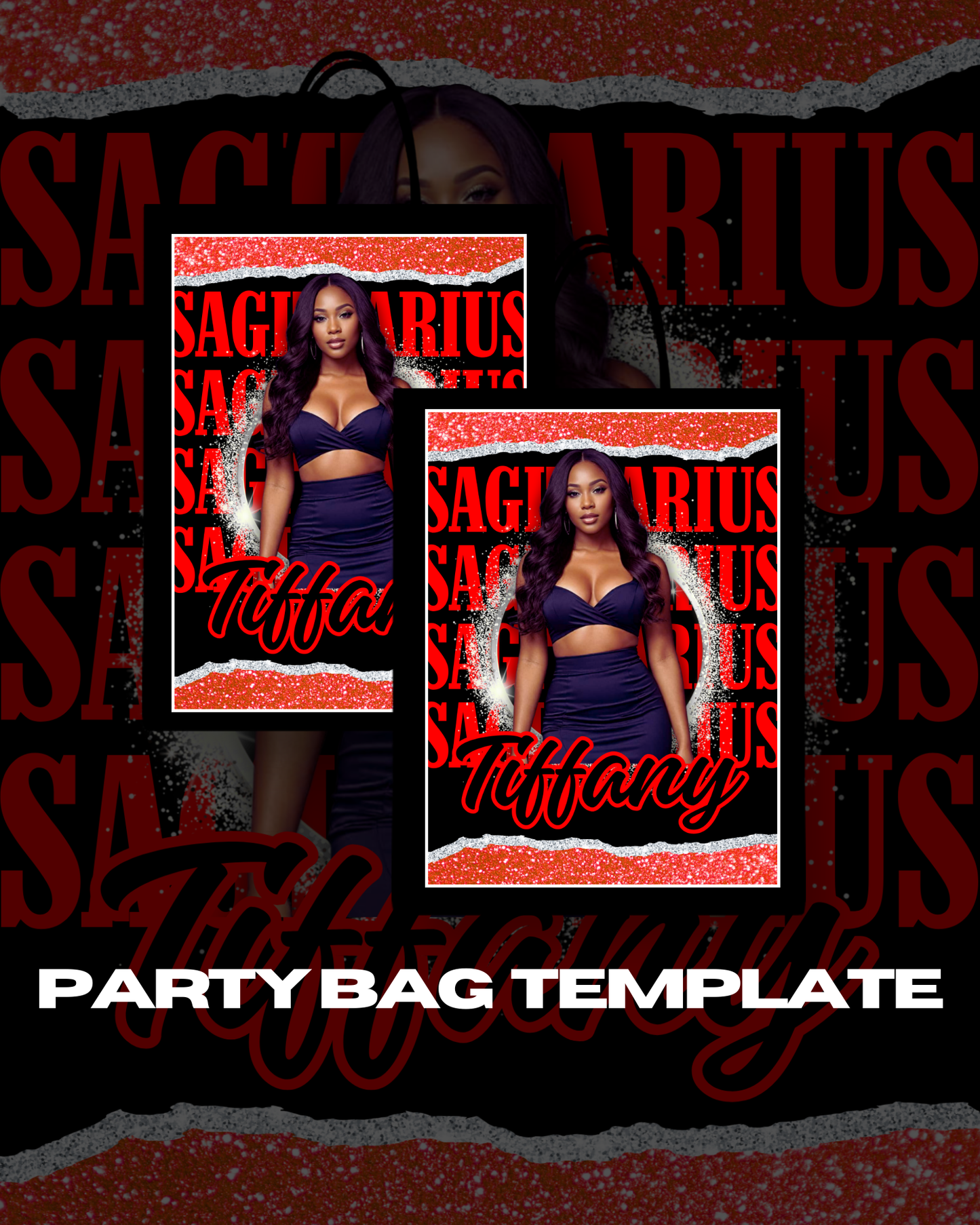 Sagittarius Zodiac Party Bag Template | Editable Canva Download