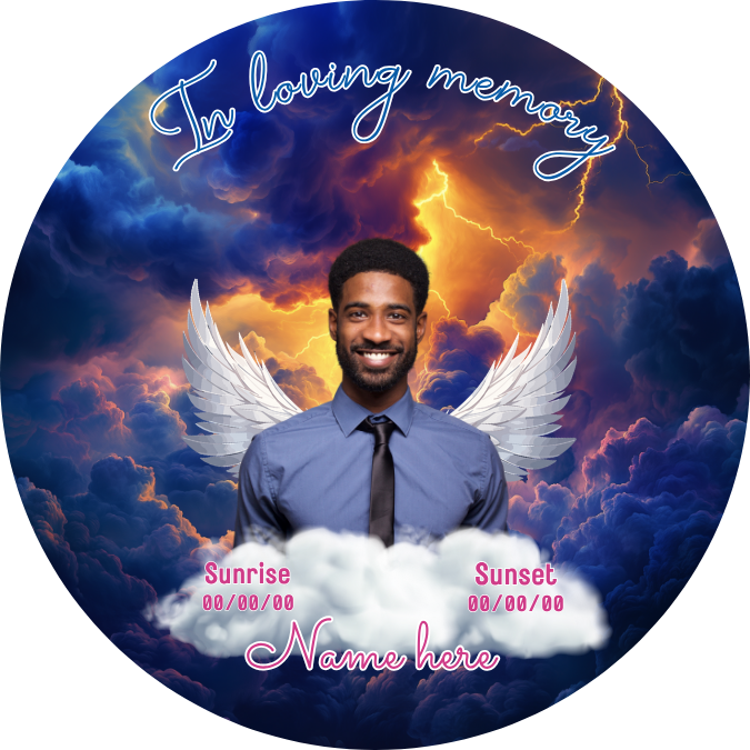 Blue Memorial Pin Button Template Bundle