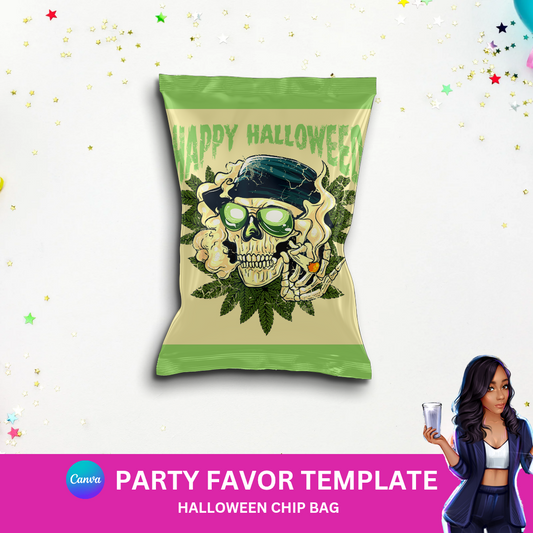 Happy Halloween – Stoned Skull Edition Chip Bag Template