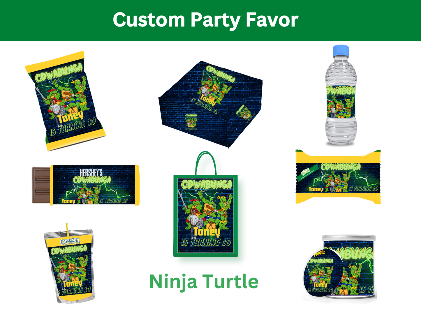 Ninja Turtle Party Favor Bundle Template