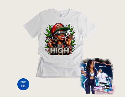 “High Vibes – Black Woman Edition” PNG