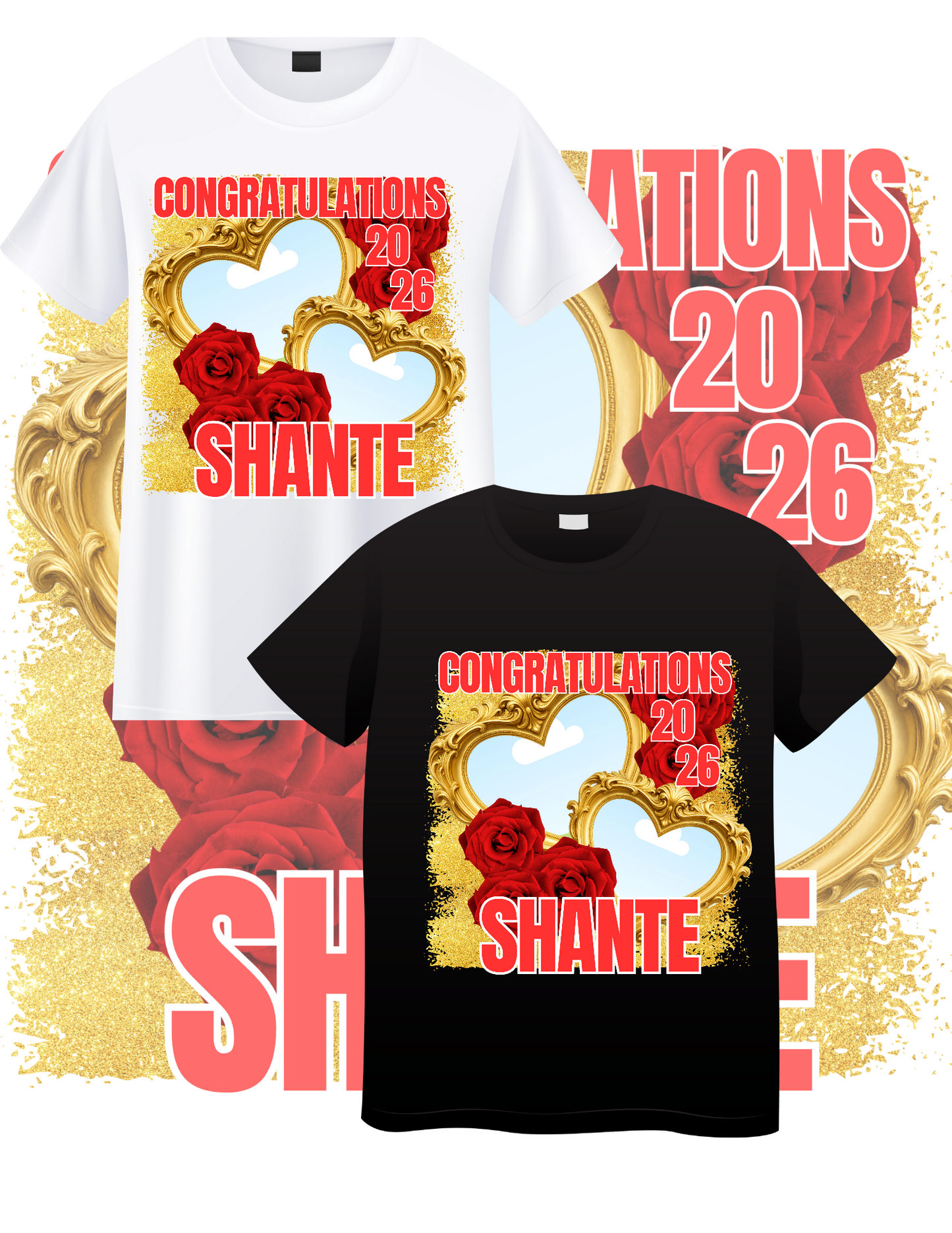 Class of 2026 Graduation Design Template Bundle – 8 Editable Graduation Graphics (Red, Blue & Black/White)