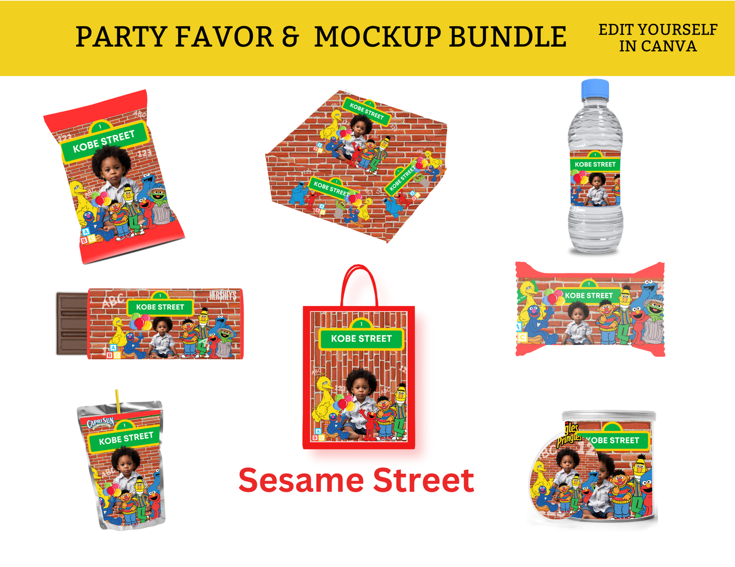 Sesame Street Party Favor Template Bundle