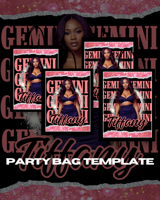 Gemini Zodiac Party Bag Template | Editable Dual Design Canva File
