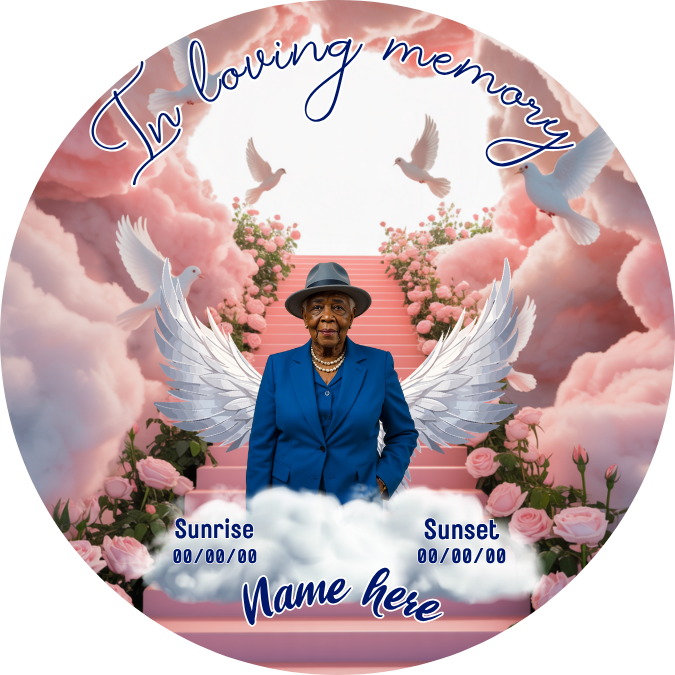Pink & Rose Memorial Pin Button Template Bundle