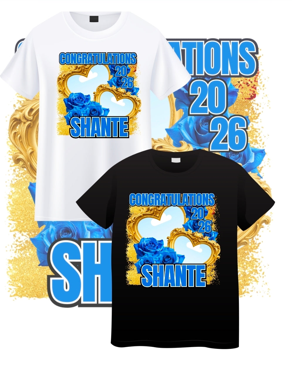 Class of 2026 Graduation Design Template Bundle – 8 Editable Graduation Graphics (Red, Blue & Black/White)