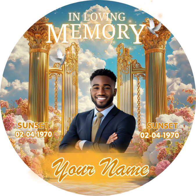 Bronze Memorial Pin Button Template Bundle