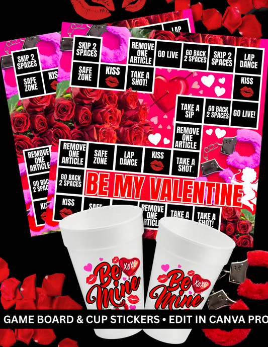 Valentine’s Day Game & Styrofoam Cup Template | Editable Canva Design