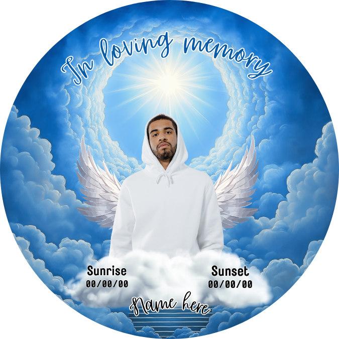 Blue Memorial Pin Button Template Bundle