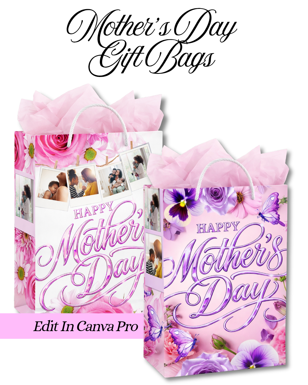 Mother’s Day Party Bag Template Bundle (2 Designs)
