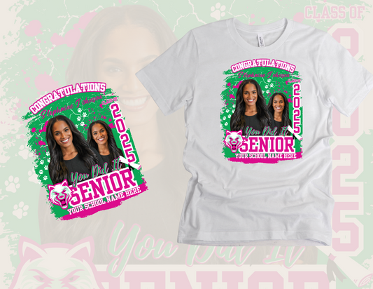 Pink Senior Graduation T-Shirt Design