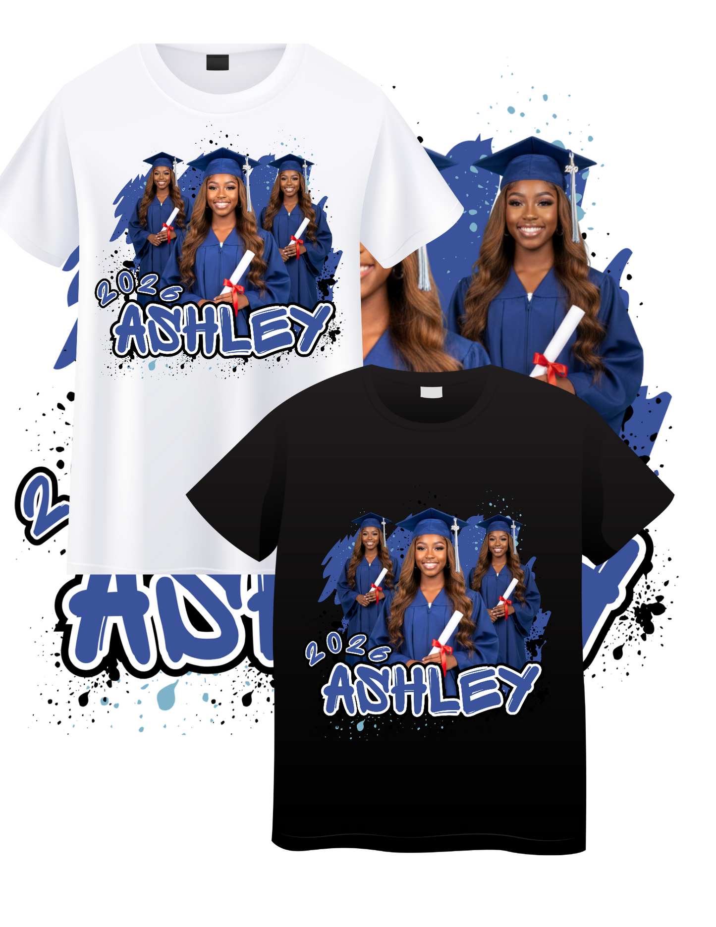 Class of 2026 Graduation Design Template Bundle – 8 Editable Graduation Graphics (Red, Blue & Black/White)