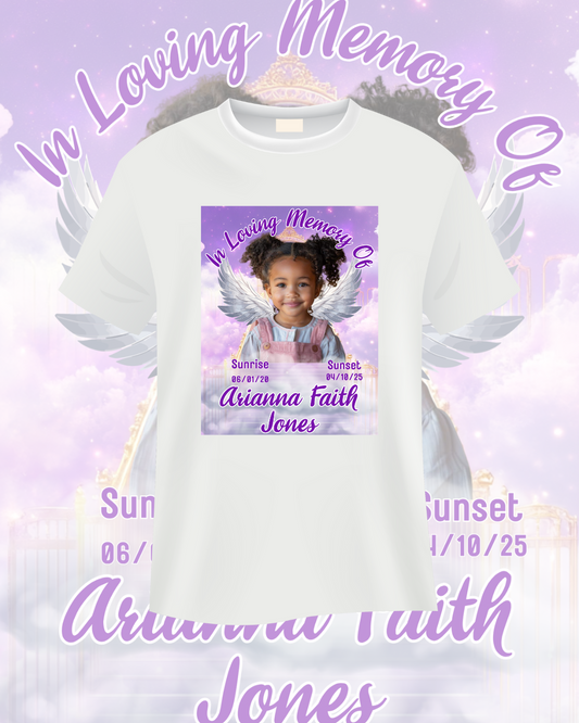 Purple Memorial T-Shirt Template – Canva Pro Required | Digital Download