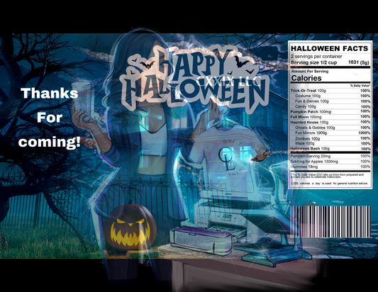Happy Halloween Chip Bag PNG | Digital File Only