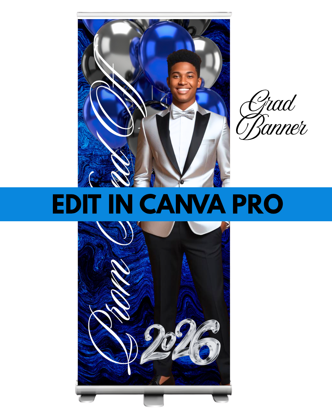 Boy Prom Banner Template – Editable Design