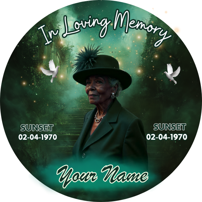 Green Memorial Pin Button Template Bundle