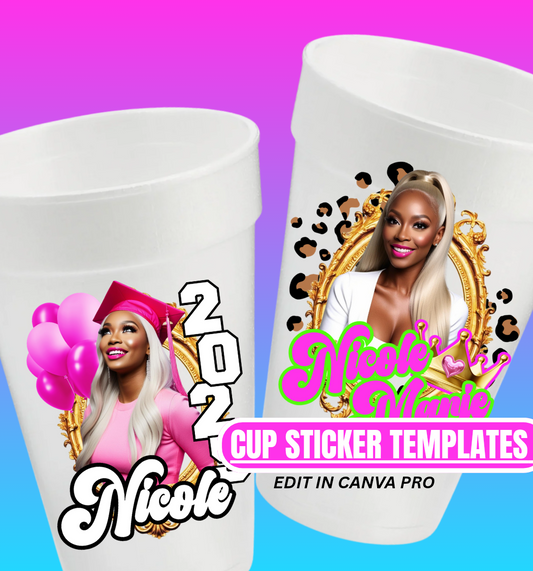 2 - Bundle 2026 Graduation & Crown Cup Template – Editable (Digital Download)