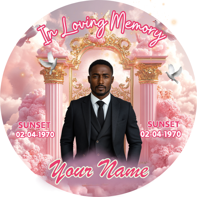 Pink & Rose Memorial Pin Button Template Bundle