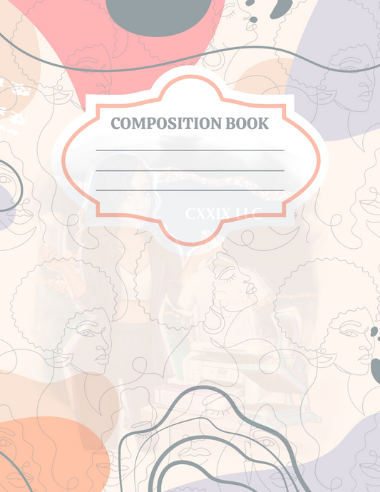 Black Woman Aesthetic Composition Notebook – Canva Template